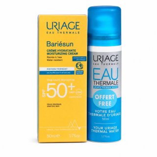 Uriage Bariésun Set für eine perfekte Bräune Moisturising Cream SPF 50+ + Eau Thermale Thermal Water 2 x 50 ml