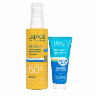 Uriage Bariésun Set für eine perfekte Bräune Invisible Spray SPF 50+ + After Sun Repair Balm 200 ml + 50 ml