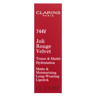 Clarins Joli Rouge Velvet 744V Plum Pflegender Lippenstift Mit Mattierender Wirkung 3,5 G