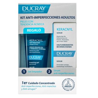 Ducray Keracnyl Set Serum + Cleansing Gel 30 Ml + 40 Ml