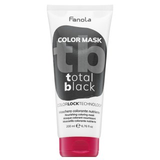 Fanola Color Mask ernährende Maske mit Farbpigmenten für Wiederbelebung der Farbe Total Black 200 ml