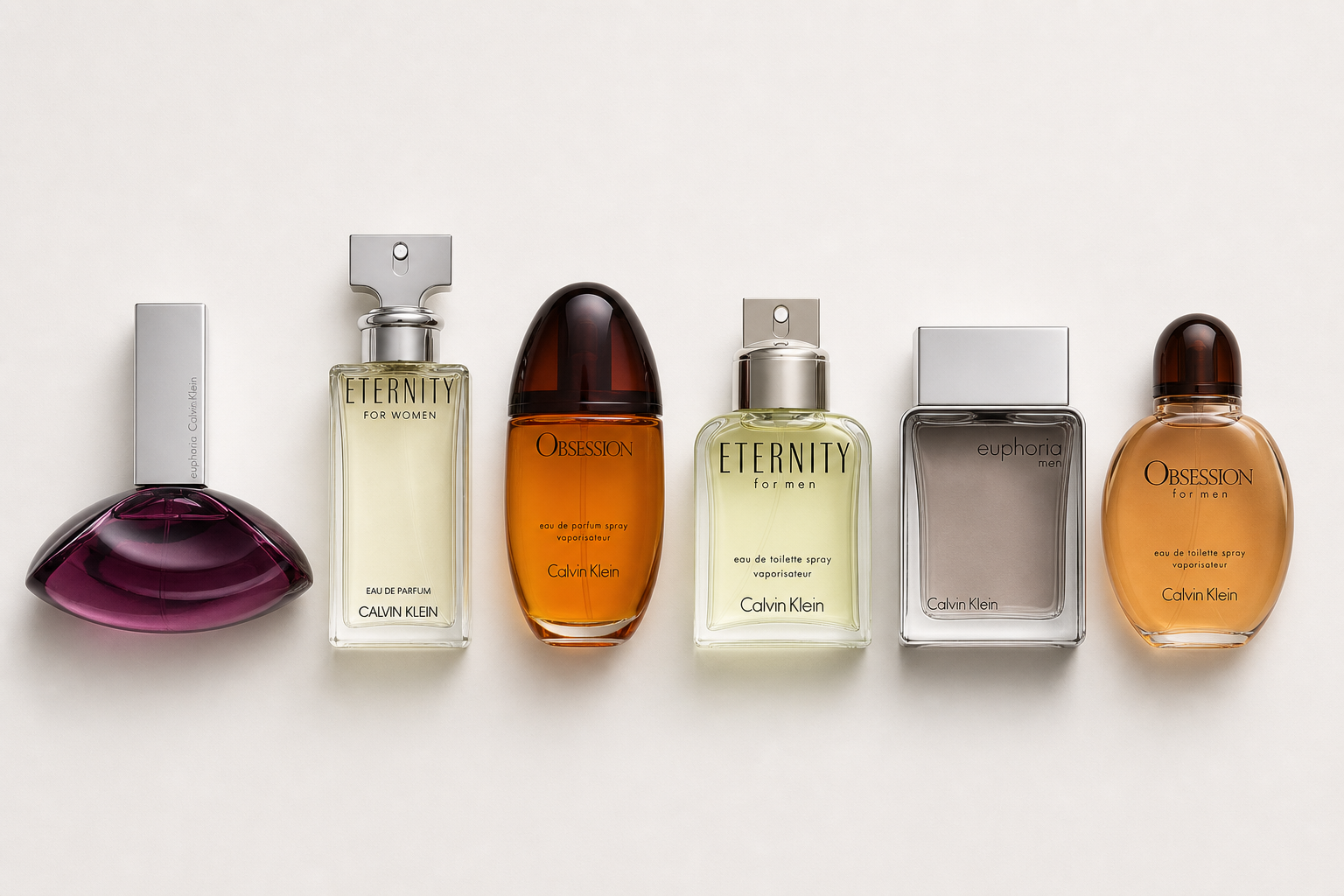 Die sechs meistverkauften Calvin Klein Parfums – drei für Damen und drei für Herren